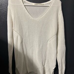 Women's Athleta high line V-Neck Sweater - White size medium